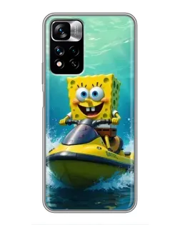 Чехол для Xiaomi Redmi Note 11 Pro Plus с картинкой «Спанч Боб на гидроцикле» Чехол для Xiaomi Redmi Note 11 Pro Plus с картинкой «Спанч Боб на гидроцикле»