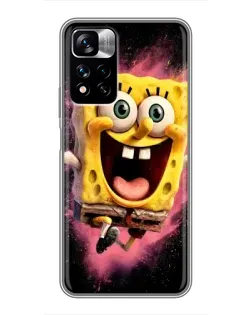 Чехол для Xiaomi Redmi Note 11 Pro Plus с картинкой «Взрывной Спанч Боб»