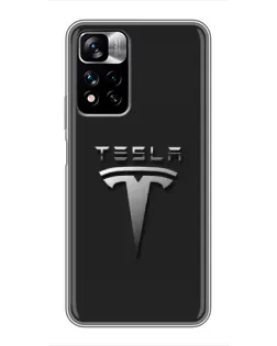 Чохол для Xiaomi Redmi Note 11 Pro Plus з картинкою «Сталевий логотип Tesla» Чохол для Xiaomi Redmi Note 11 Pro Plus з картинкою «Сталевий логотип Tesla»