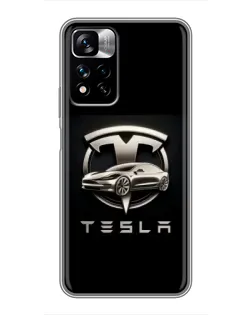 Чохол для Xiaomi Redmi Note 11 Pro Plus з картинкою «Tesla — срібне авто» Чохол для Xiaomi Redmi Note 11 Pro Plus з картинкою «Tesla — срібне авто»