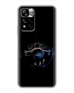Чохол для Xiaomi Redmi Note 11 Pro Plus з картинкою «Салон Audi — кермо» Чохол для Xiaomi Redmi Note 11 Pro Plus з картинкою «Салон Audi — кермо»