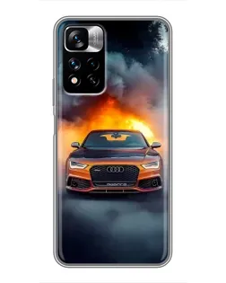 Чехол для Xiaomi Redmi Note 11 Pro Plus с картинкой «Audi в огненном дыму» Чехол для Xiaomi Redmi Note 11 Pro Plus с картинкой «Audi в огненном дыму»
