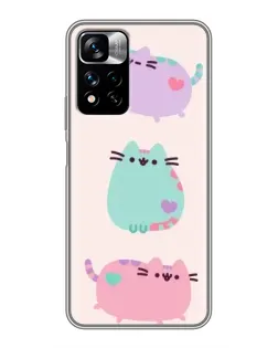 Чохол для Xiaomi Redmi Note 11 Pro Plus з картинкою «Pusheen тріо» Чохол для Xiaomi Redmi Note 11 Pro Plus з картинкою «Pusheen тріо»