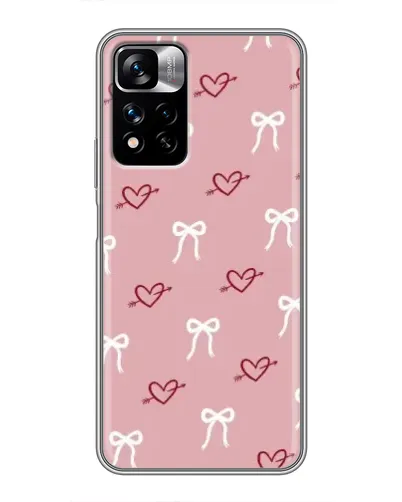 Чехол для Xiaomi Redmi Note 11 Pro Plus с картинкой «Сердца и банты» Чехол для Xiaomi Redmi Note 11 Pro Plus с картинкой «Сердца и банты»