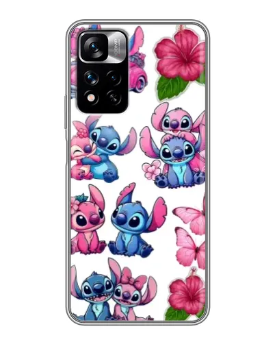 Чехол для Xiaomi Redmi Note 11 Pro Plus с картинкой «Стикеры Stitch и Angel»
