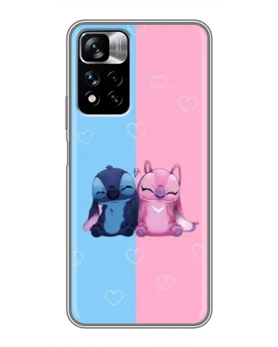 Чехол для Xiaomi Redmi Note 11 Pro Plus с картинкой «Stitch и Angel Love»