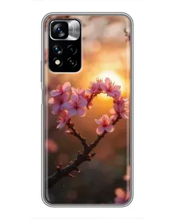 Чохол для Xiaomi Redmi Note 11 Pro Plus з картинкою «Рожевий цвіт сердечко на тлі заходу» Чохол для Xiaomi Redmi Note 11 Pro Plus з картинкою «Рожевий цвіт сердечко на тлі заходу»