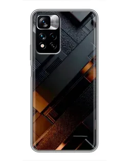 Чехол для Xiaomi Redmi Note 11 Pro Plus с картинкой «Черные геометрические блоки»