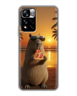 Чохол для Xiaomi Redmi Note 11 Pro Plus з картинкою «Капібара з піцою» Чохол для Xiaomi Redmi Note 11 Pro Plus з картинкою «Капібара з піцою»