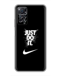 Чехол для Xiaomi Redmi Note 11 Pro с картинкой «Текстовый принт Nike»