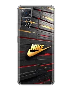 Чехол для Xiaomi Redmi Note 11 Pro с картинкой «Золотой Nike на металле»