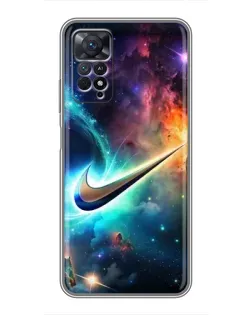 Чехол для Xiaomi Redmi Note 11 Pro с картинкой «Космический Nike Swoosh»