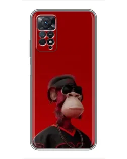 Чехол для Xiaomi Redmi Note 11 Pro с картинкой «Bored Ape в красном» Чехол для Xiaomi Redmi Note 11 Pro с картинкой «Bored Ape в красном»