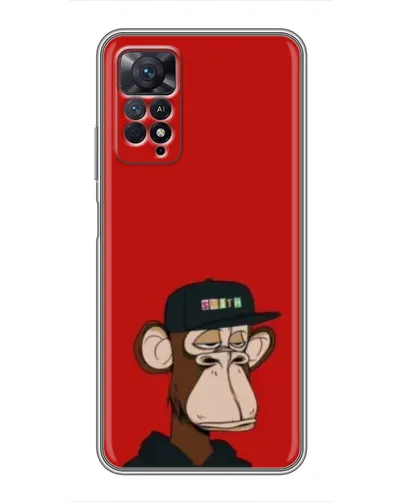 Чехол для Xiaomi Redmi Note 11 Pro с картинкой «Bored Ape — красный фон»