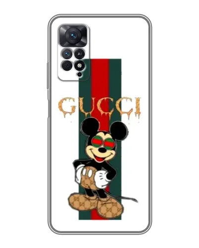 Чехол для Xiaomi Redmi Note 11 Pro с картинкой «Микки Маус Gucci — полосы»