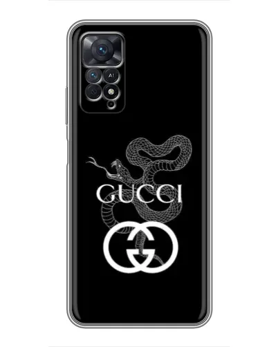 Чехол для Xiaomi Redmi Note 11 Pro с картинкой «Gucci — серебряная змея»