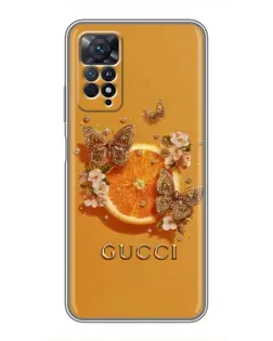 Чехол для Xiaomi Redmi Note 11 Pro с картинкой «Gucci — золотые бабочки» Чехол для Xiaomi Redmi Note 11 Pro с картинкой «Gucci — золотые бабочки»