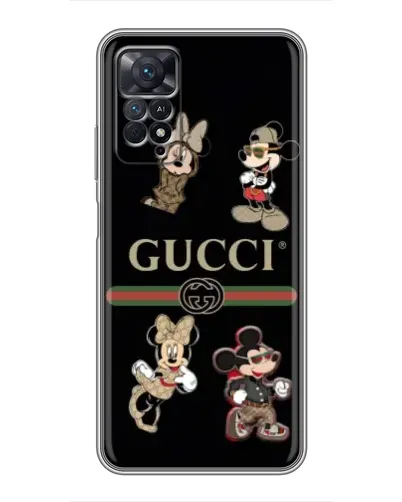 Чехол для Xiaomi Redmi Note 11 Pro с картинкой «Gucci — герои Disney и монограмма» Чехол для Xiaomi Redmi Note 11 Pro с картинкой «Gucci — герои Disney и монограмма»