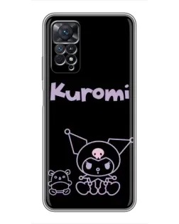 Чехол для Xiaomi Redmi Note 11 Pro с картинкой «Kuromi — черный минимализм»