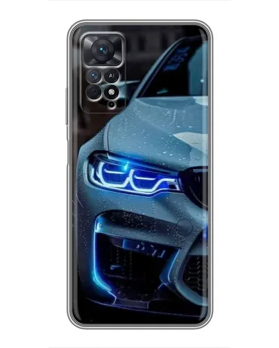 Чехол для Xiaomi Redmi Note 11 Pro с картинкой «Взгляд BMW с синими фарами» Чехол для Xiaomi Redmi Note 11 Pro с картинкой «Взгляд BMW с синими фарами»