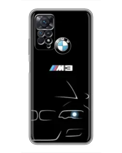Чехол для Xiaomi Redmi Note 11 Pro с картинкой «Минималистичный принт BMW M3»