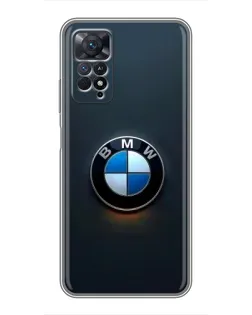 Чехол для Xiaomi Redmi Note 11 Pro с картинкой «Логотип BMW — минимализм»