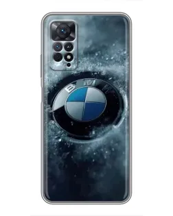 Чехол для Xiaomi Redmi Note 11 Pro с картинкой «Логотип BMW — лед»