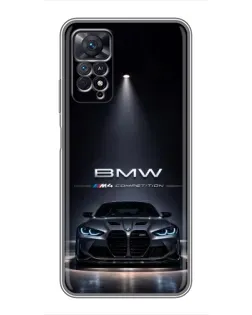 Чехол для Xiaomi Redmi Note 11 Pro с картинкой «BMW сквозь ночной город»