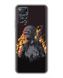 Чехол для Xiaomi Redmi Note 11 Pro с картинкой «PUBG — огненный силуэт» Чехол для Xiaomi Redmi Note 11 Pro с картинкой «PUBG — огненный силуэт»