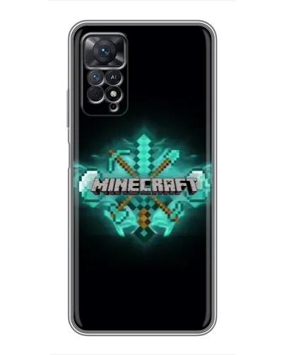 Чехол для Xiaomi Redmi Note 11 Pro с картинкой «Minecraft Diamond лого»