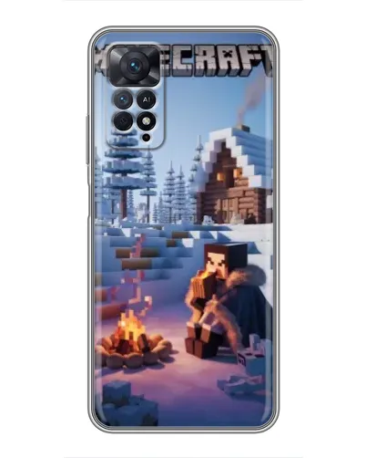 Чехол для Xiaomi Redmi Note 11 Pro с картинкой «Зимний Minecraft»