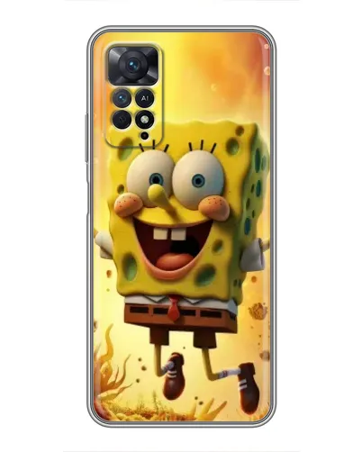 Чехол для Xiaomi Redmi Note 11 Pro с картинкой «Губка Боб прыгает»