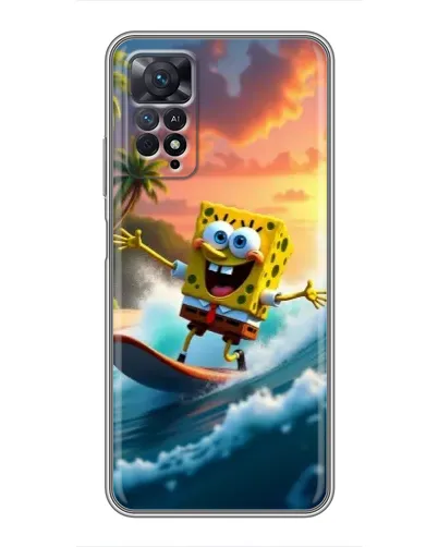 Чехол для Xiaomi Redmi Note 11 Pro с картинкой «Губка Боб серфингист»