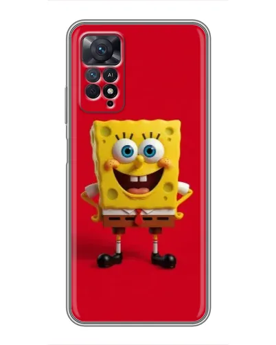 Чехол для Xiaomi Redmi Note 11 Pro с картинкой «Спанч Боб на красном»