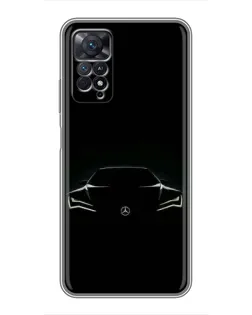 Чехол для Xiaomi Redmi Note 11 Pro с картинкой «Mercedes — силуэт авто» Чехол для Xiaomi Redmi Note 11 Pro с картинкой «Mercedes — силуэт авто»