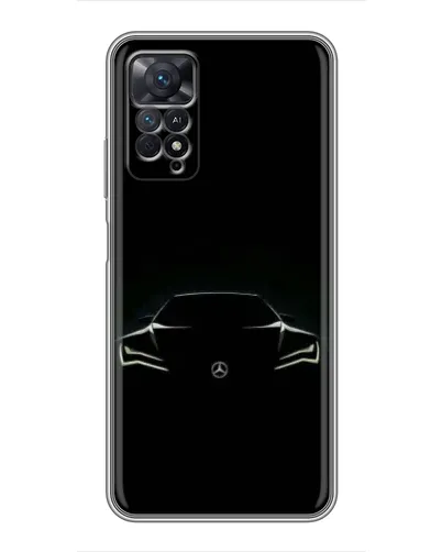 Чехол для Xiaomi Redmi Note 11 Pro с картинкой «Mercedes — силуэт авто» Чехол для Xiaomi Redmi Note 11 Pro с картинкой «Mercedes — силуэт авто»