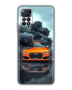 Чехол для Xiaomi Redmi Note 11 Pro с картинкой «Audi в облаках дыма»