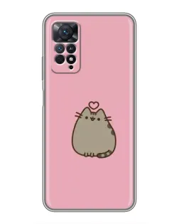 Чехол для Xiaomi Redmi Note 11 Pro с картинкой «Pusheen сердце»