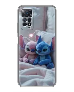 Чехол для Xiaomi Redmi Note 11 Pro с картинкой «Плюшевые Стич Ангел»