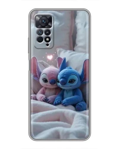Чехол для Xiaomi Redmi Note 11 Pro с картинкой «Плюшевые Стич Ангел»