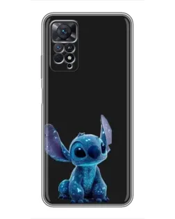 Чехол для Xiaomi Redmi Note 11 Pro с картинкой «Стич на черном»