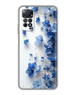 Чехол для Xiaomi Redmi Note 11 Pro с картинкой «Голубой цветочный каскад»
