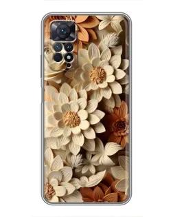 Чехол для Xiaomi Redmi Note 11 Pro с картинкой «Бежевый флористический декор»