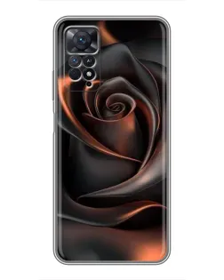 Чехол для Xiaomi Redmi Note 11 Pro с картинкой «Шелковая черная роза»