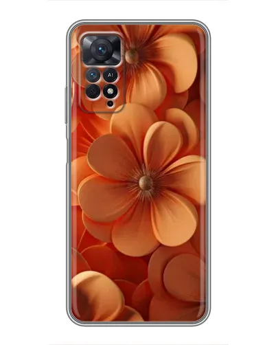 Чехол для Xiaomi Redmi Note 11 Pro с картинкой «Оранжевый макро цветок»