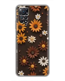 Чехол для Xiaomi Redmi Note 11 Pro с картинкой «Узор из маленьких подсолнухов»