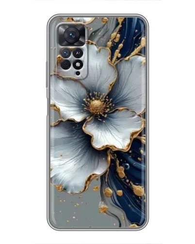 Чехол для Xiaomi Redmi Note 11 Pro с картинкой «Белый цветок и золотой флюид» Чехол для Xiaomi Redmi Note 11 Pro с картинкой «Белый цветок и золотой флюид»