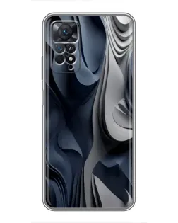 Чехол для Xiaomi Redmi Note 11 Pro с картинкой «Объемные синие складки»