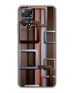 Чехол для Xiaomi Redmi Note 11 Pro с картинкой «Коричневые объемные квадраты»