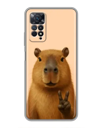 Чехол для Xiaomi Redmi Note 11 Pro с картинкой «Капибара виктория»